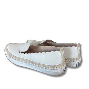 Kate Spade Loren Leather Sneakers Scalloped Slip On Women’s Size 6